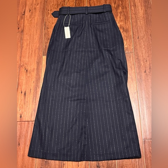 NEW FAVORITE DAUGHTER the gabby maxi skirt in Navy Pinstripe size 2 - Picture 10 of 15
